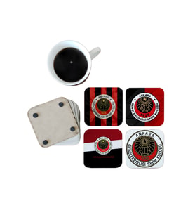 Ghostbastır Design Gençlerbirliği Spor Dekoratif Ahşap Bardak Altlığı Seti 0115