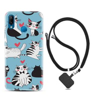 Huawei P20 Lite Mate 10 20 Lite Pro P40 Lite KılıfBoyun Askılı Silikon Kedicikler 1772