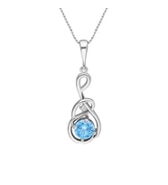 Chavin Topaz Sol Anahtarı Zirkon Taşlı Gümüş Kolye eu88