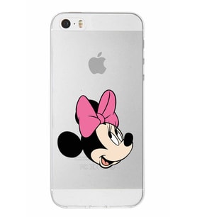 Apple iPhone 5SE Uyumlu Kapak Minnie Mouse Tasarımlı Şeffaf Silikon Kılıf