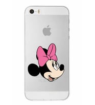 Apple iPhone 5SE Uyumlu Kapak Minnie Mouse Tasarımlı Şeffaf Silikon Kılıf