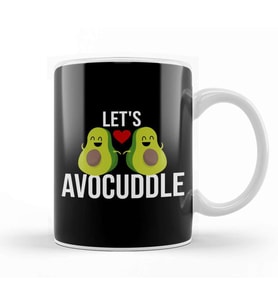 Let s Avocuddle Cute & Funny Avocado Romantic Pun Kupa Bardak Porselen