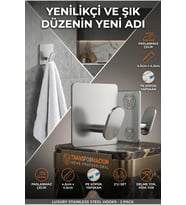 2'li Banyo Mutfak Askı Seti SUS304 Çelik Yapışkanlı Askı