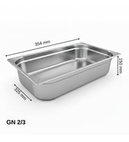 ÜRET Standart Gastronom Küvet GN 2/3 150 mm 13 lt