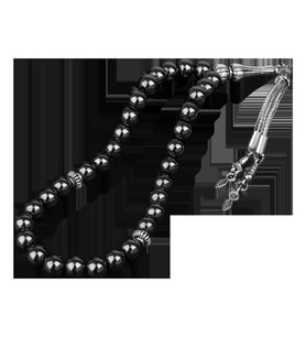 Hematit Doğal Taş Tesbih 33lük - 8mm (Çok Renkli)