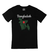 Bangladeş Haritalı ve Bayraklı Siyah Tişört