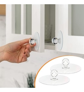 2 Adet Kristal Kendiliğinden Güçlü Yapışkanlı Kulp Askısı Tutma Kolu (5343)