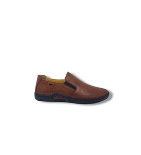 Zerhan 1002 Erkek Taba Hakiki Deri Loafer Ayakkabı
