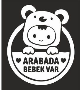 Usta Hediyene Bak Arabada Bebek Var Araba, Motorsiklet, Kask, Laptop, Cam Sticker Beyaz 15x12 Cm