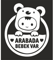Usta Hediyene Bak Arabada Bebek Var Araba, Motorsiklet, Kask, Laptop, Cam Sticker Beyaz 15x12 Cm