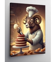 Kanvas Tablo Pasta Yapan Koç Figürü