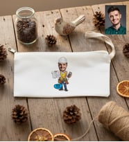 Kişiye Özel Karikatürlü Elektrik Mühendisi Kalemlik Ham Bez Mühendisler Günü Hediyesi