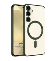 Microsonic Samsung Galaxy S23 FE Kılıf MagSafe Luxury Electroplate Mavi (Koyu Yeşil)