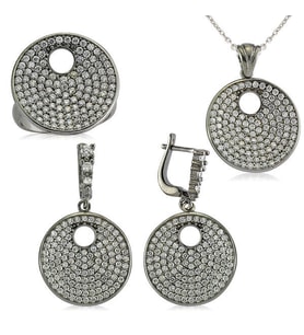 Zirkon Taşlı 925 Ayar Gümüş Kadın Set