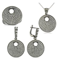 Zirkon Taşlı 925 Ayar Gümüş Kadın Set