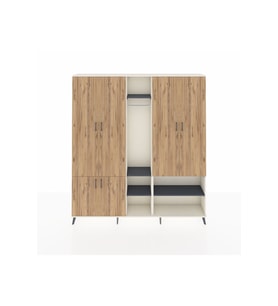 Arges Dolap 15 Raflı 5 Kapaklı Tek Askılı 220x30x243 Aytaşı-Çam/Antrasit
