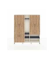 Arges Dolap 15 Raflı 5 Kapaklı Tek Askılı 220x30x243 Aytaşı-Çam/Antrasit