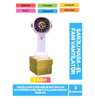 Sessiz 3 Kademeli Hafif Kablosuz 1200mAh Pervaneli Taşınabilir Usb Şarjlı Masa El Fanı Vantilatör