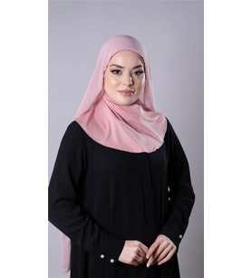 Pudra Pratik Hazır Geçmeli Şal Şifon Kumaş Hijab Bone 3009_06