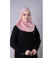 Pudra Pratik Hazır Geçmeli Şal Şifon Kumaş Hijab Bone 3009_06
