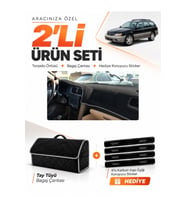 e-biz SUBARU OUTBACK (1998-2003) Uyumlu Torpido Örtüsü + Tay Tüyü Bagaj Çantası - Siyah-Gri - SU006