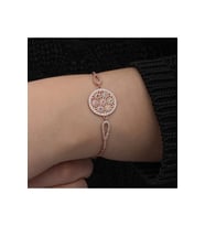 ?Gümüş Rose Renkli Yaşam Çiçeği Kadın Bileklik CSR2185555