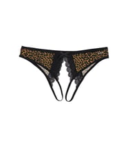 Ağı Açık Leopar Desenli Fantazi Bato Külot (Siyah)