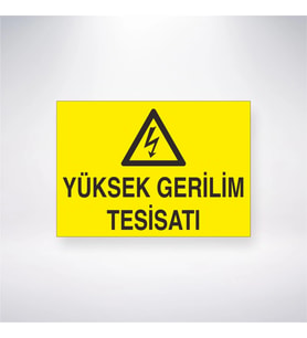 Yüksek Gerilim Tesisatı 21x28 Arkası Yapışkanlı Levha