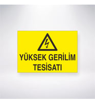 Yüksek Gerilim Tesisatı 21x28 Arkası Yapışkanlı Levha