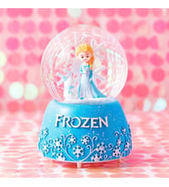 Frozen Temalı Orta Boy Işıklı Müzikli Kar Küresi-MAVİ
