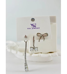 Zirkon Taşlı Üçlü Kombin Küpe - Kp00420