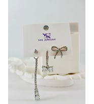 Zirkon Taşlı Üçlü Kombin Küpe - Kp00420