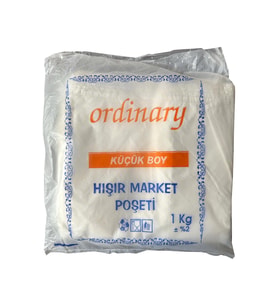Ordinary Beyaz Market Poşeti Torbası - Hışır Atlet Poşet - Küçük Boy - 24 x 40 Cm. - 1 Kg.
