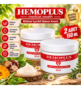 Hemoplus 150 ml Bitkisel İçerikli Cilt Bakım Kremi x2