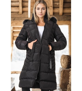Dewberry Kadın %100 Polyester Kaban Düz Siyah Z6758 Günlük Dış Giyim, Şehir ve Ofis Stili, Seyahat Gardırobu