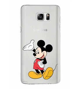 Samsung Galaxy Note 5 Kapak Mickey Mouse Tasarımlı Şeffaf Silikon Kılıf