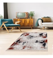 Batik Desenli Renk Geçişli Dijital Baskı Yıkanabilir Kaymaz Taban Salon Halısı ve Yolluk (Çok Renkli)