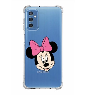 Samsung Galaxy M52  Köşe Korumalı Antişok Kapak Minnie Mouse Tasarımlı Şeffaf  Kılıf