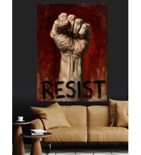 Resıst Yumruk Protesto Poster Dekoratif Kanvas - Mdf Ahşap Tablo