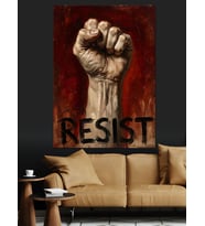 Resıst Yumruk Protesto Poster Dekoratif Kanvas - Mdf Ahşap Tablo