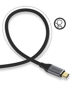 Display Port alternatif mod Destekleyen Cihazlar İçin Type-C ve HDMI Dönüştürücü Aktarım Kablosu (Siyah)