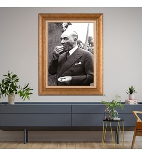 Altın Varaklı Paspartulu Çerçeveli Tablo hb1301