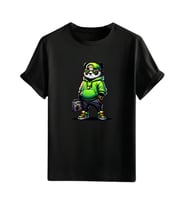 Animasyon Ayı Görselli  Unisex (Tshirt) Tişört (Siyah)