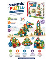 Geometrik Puzzle (96 Parça) - Lego Setleri - Geometrik Oyuncak - Şekilli Lego - Kare Bloklar
