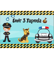Polis Temalı Doğum Günü Afişi 35X50 cm