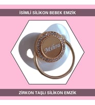 Sahi Aksesuar İsimli Zirkon Taşlı Silikon Kız Bebek Emzik BEZYI175
