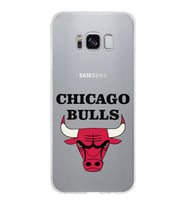 Samsung Galaxy S8 Kapak Chicago Bulls Tasarımlı Şeffaf Silikon Kılıf