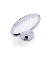 Oval Zamak Krom Tekli Düğme Kulp