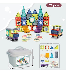 Plastik Kutuda Magnetic Yapı Blokları 3D Puzzle 71 Parça 6.5 cm