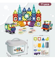 Plastik Kutuda Magnetic Yapı Blokları 3D Puzzle 71 Parça 6.5 cm